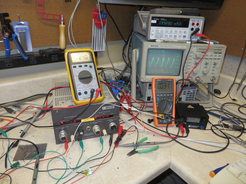 The test setup on my bench