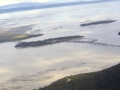 Aerial photo of Flag Point and Round Island bridges on Jul 18, 1968.  Unk. photographer, ND Holmes collection