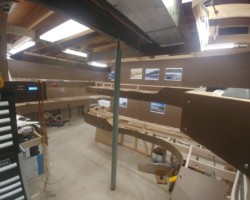 Walking into the layout. McCarthy/Kennecott are on the upper deck to the right, the Cordova docks on the bottom. In the center are the Million Dollar Bridge (Miles Glacier) on the bottom and the Chitina (third) Copper River crossing on the top.