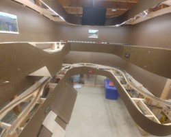 The stub aisle at the end of the long aisle. Alaganik at the lower right, North Strelna upper right. Kuskulana upper left (fascia yet to be cut out all the way down) and Mudhole will be in the back left corner.