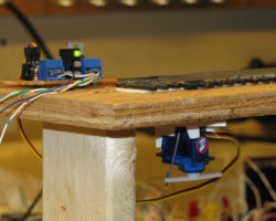 My very first servo switch machine prototype, back in the summer of 2011