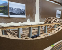 Setting the 3D printed piers and aligning them.