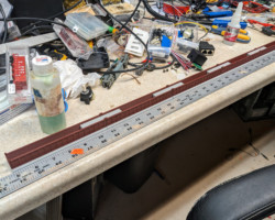 The spans are joined using small inserts glued in on the (messy) workbench