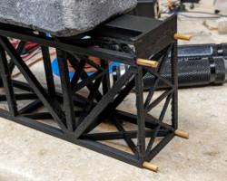 The truss segments are then held together with pins made of skewer sticks and a little CA glue.