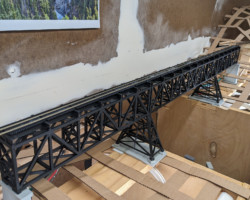 The completed temporary bridge with track and all.